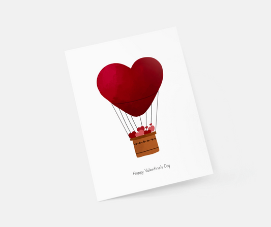 Hot Air Balloon Valentine Card